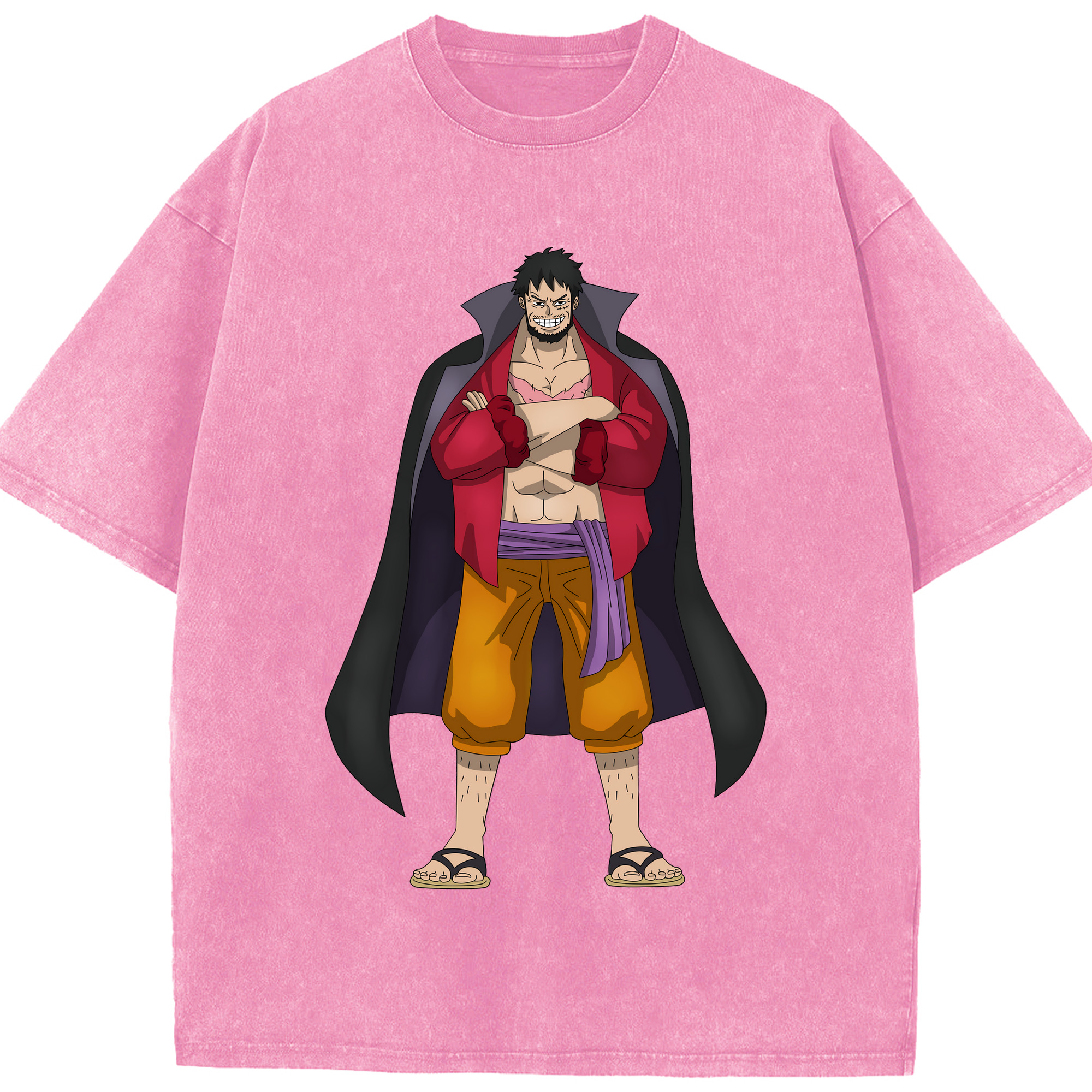 ワンピース モンキー・D・ルフィ ONE PIECE Monkey D. Luffy 綿100% ヴィンテージ風 半袖Tシャツ（フロントプリント）